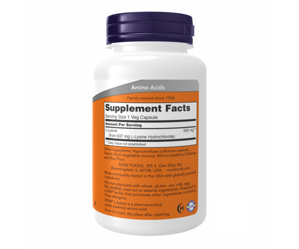 Lysine 500mg - 100 vcaps