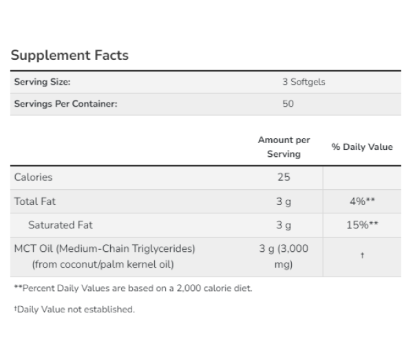 MCT Oil 1000 mg - 150 sgels