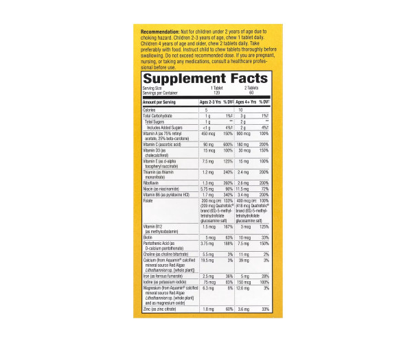 Alive! Children's Chewable Multivitamin - 120 tabs Orange and Berry