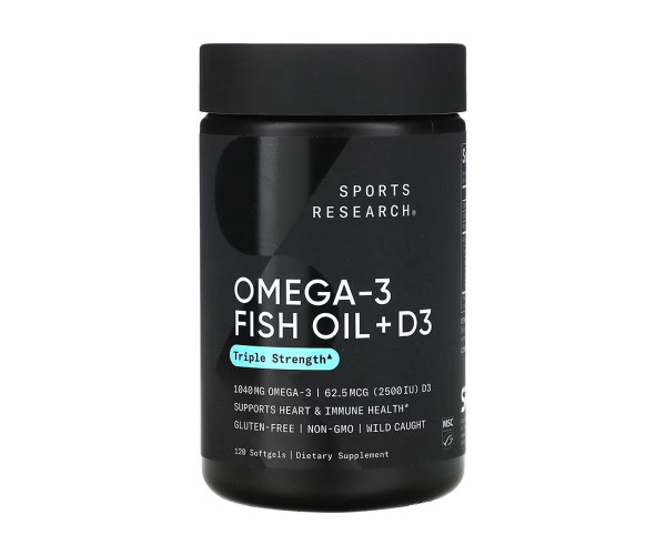 Omega-3 Fish Oil Alask Omega 1250mg + D3 2500IU - 120 softgels
