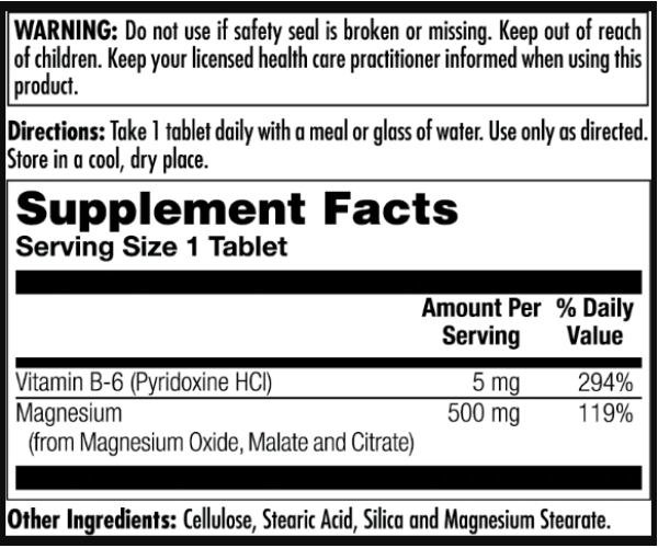 Magnesium Sustained Release Triple Source 500mg - 100 tabs