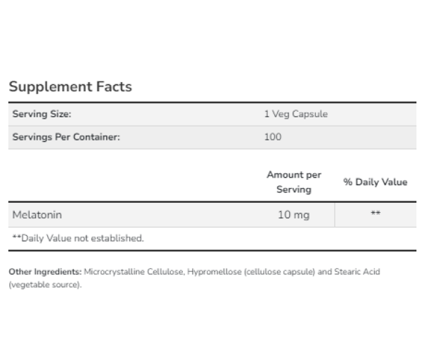 Melatonin 10 mg - 100 vcaps
