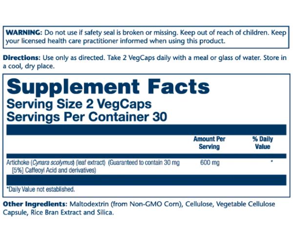 Artichoke Leaf Extract - 600mg 60 vcaps