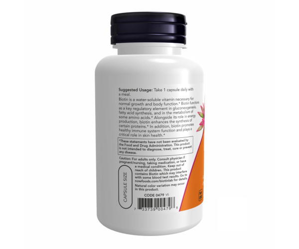 BIOTIN 10mg (10,000mcg) - 120 vcaps