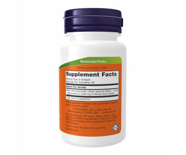 Garlic Oil 1500mg - 100 sgels