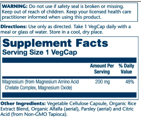 Magnesium 200mg - 100 vcaps