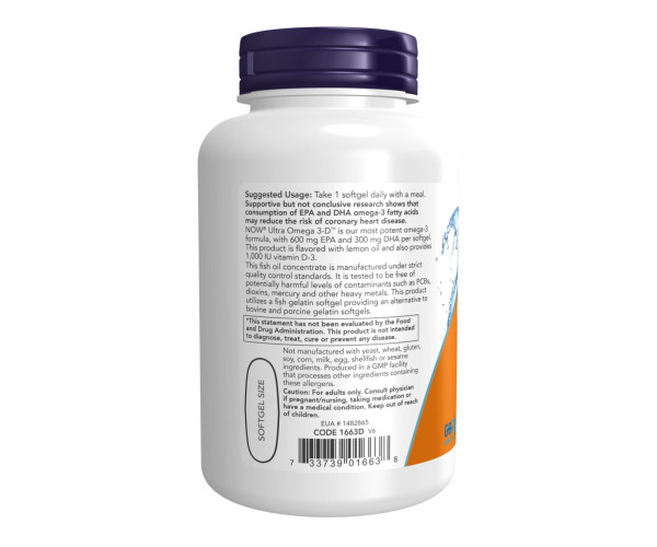 Ultra Omega 3-D™ Fish Oil - 180 Fish Softgels