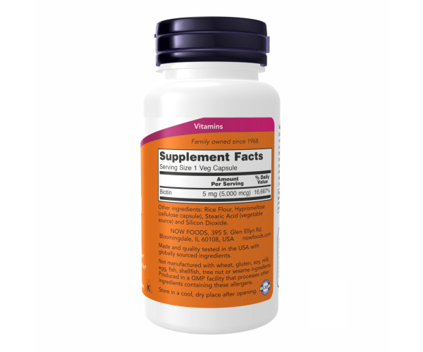 BIOTIN 5000mcg - 120 vcaps
