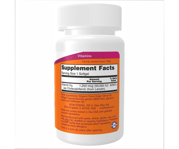 VIT D-3 50,000 IU - 50 sgels