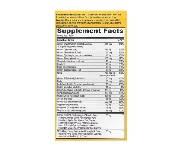 Once Daily Women 50+ Ultra Multivitamin- 60 tabs