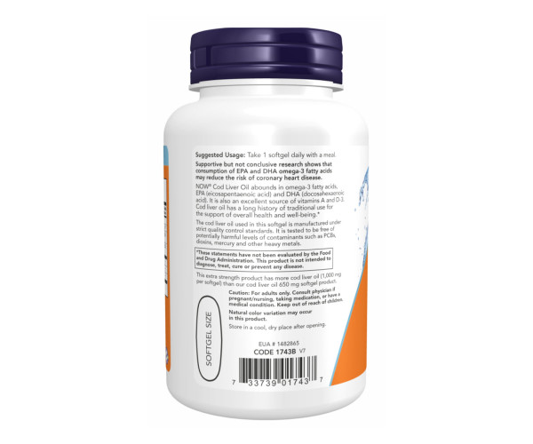 Cod Liver Oil 1000mg - 180 sgels