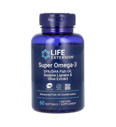 Super Omega-3 EPA/DHA Fish Oil Sesame Lignans & Olive Extract	- 60 softgels