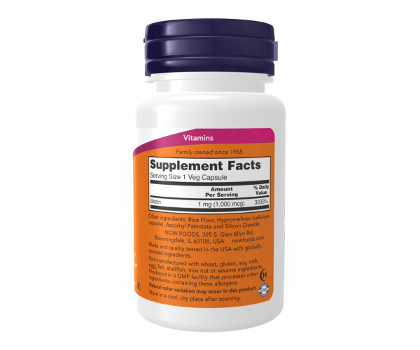 BIOTIN 1000mcg - 100 vcaps