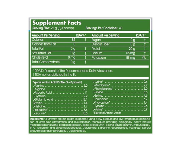 100% Whey Isolate - 700g Strawberry White Chocolate
