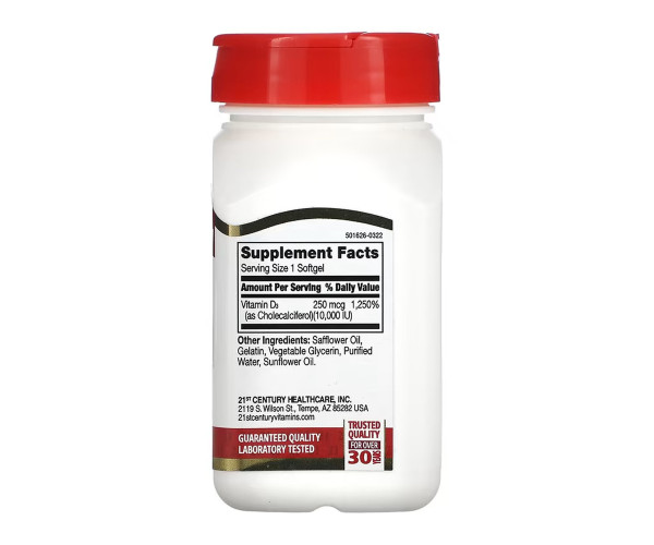 D3 250 mcg (10,000 IU) - 110 softgels