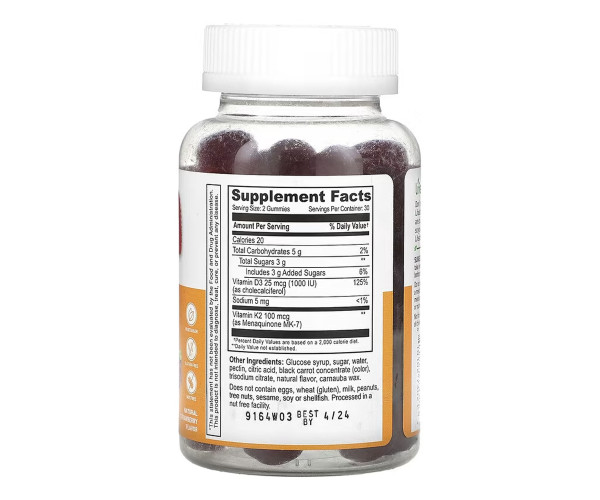 Vitamin D3 + K2 Adult - 60 gummies