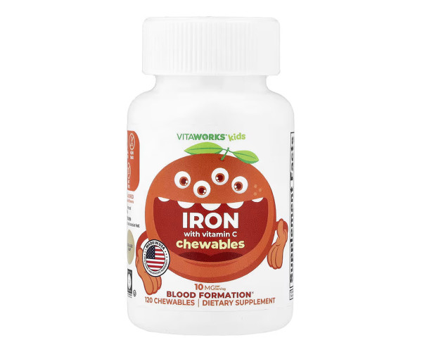 VitaWorks Kids Iron With Vitamin C - 120 chewables