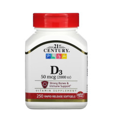 D3 50 mcg (2000 IU) - 250 softgels