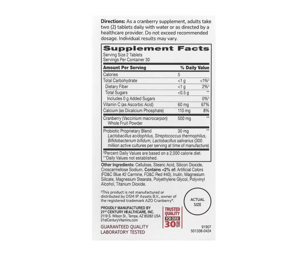 Cranberry + Probiotic - 60 tabs