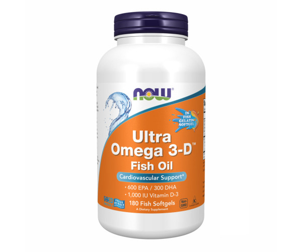 Ultra Omega 3-D™ Fish Oil - 180 Fish Softgels (Повреждена банка)