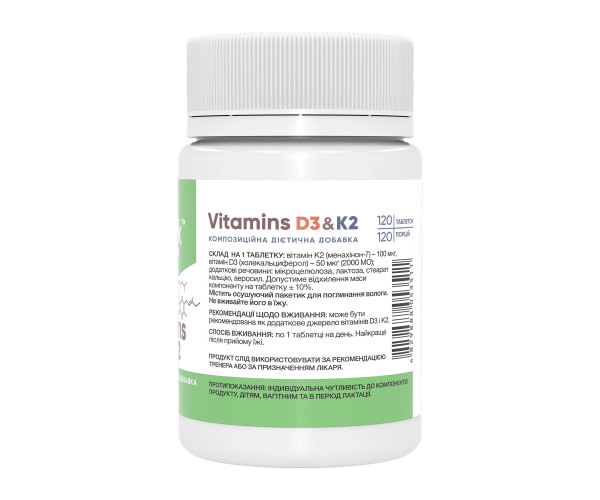 Vitamin D3 & K2 - 120 tabs