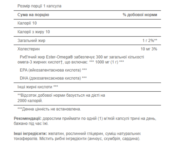 Omega 3 1000mg - 250softgels