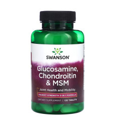 Glucosamine, Chondroitin & Msm Highest Strength3-in-1 Formula - 120 tabs