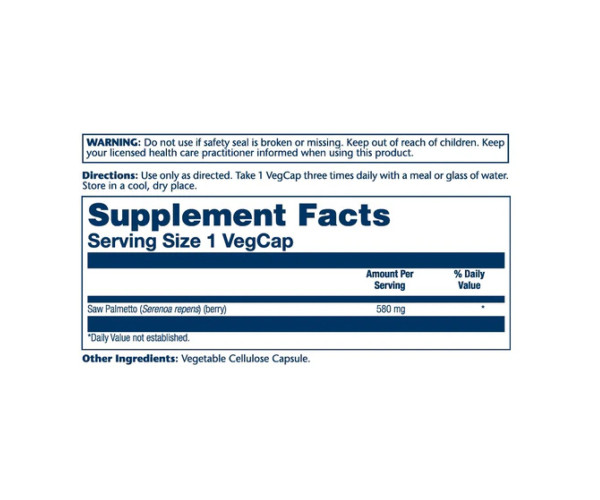 Saw Palmetto Berry 580mg - 100 vcaps