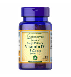 Vitamin D-3 125mcg (5000 IU) Sunvite Mega Potency - 100 tabs