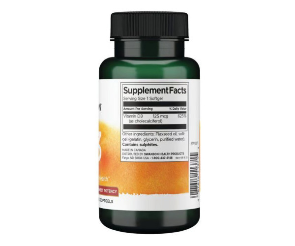 Vitamin D3 Highest Potency 5,000 IU (125 mcg) - 250 sgels