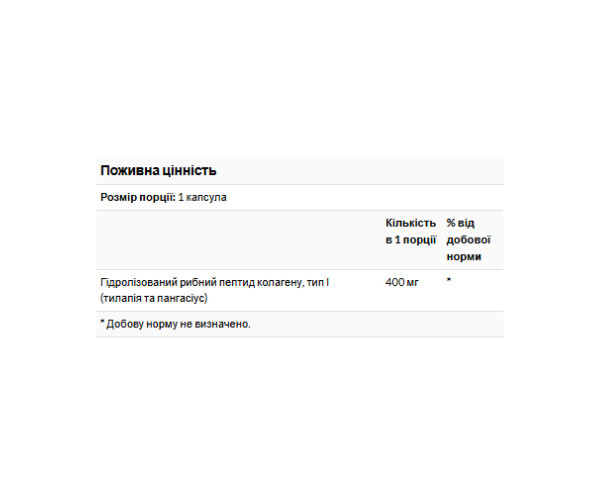 Type I Hydrolyzed Marine Collagen Peptides 400mg - 60 caps