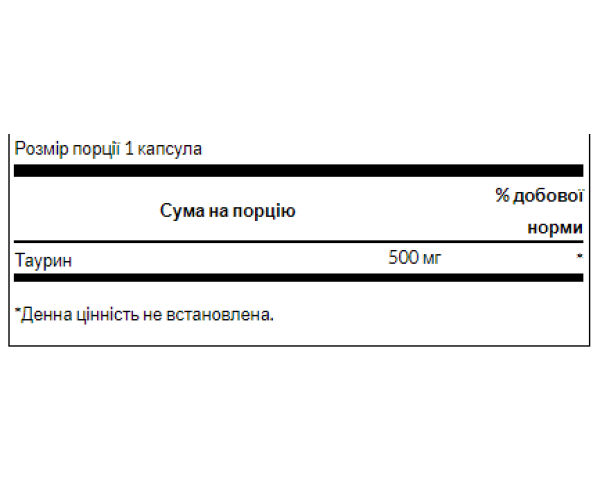 Taurine 500mg - 100caps