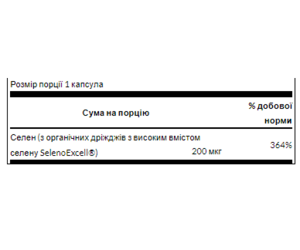 Selenoexcell Selenium 200mcg - 60caps