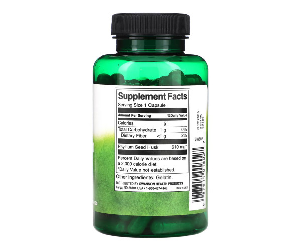 Psyllium Husks 610mg - 100 caps