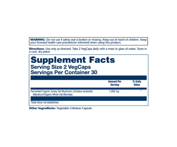 Org Grown Fermented Turkey Tall 500mg - 60 vcaps