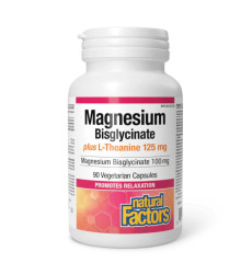Magnesium Bisglycinate 100 mg plus L-Theanine 125 mg - 90 vcaps