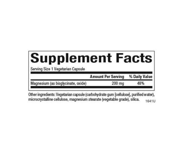 Magnesium Bisglycinate 200mg - 120 vcaps