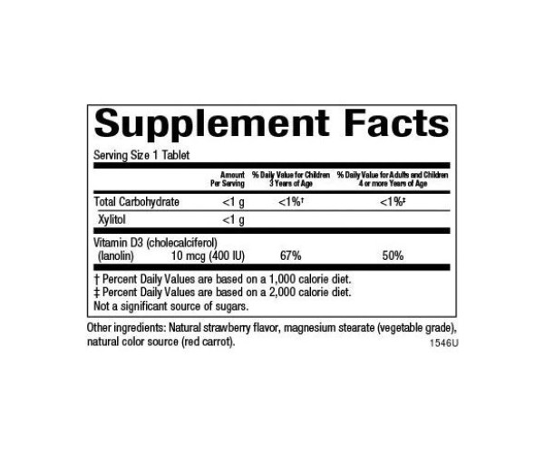 Vitamin D3 10 mcg (400 IU) - 250 tabs Berry Bunch