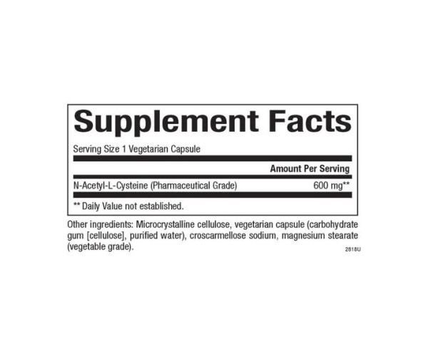 N-Acetyl-L-Cysteine Amino Acid 600mg - 60 vcaps