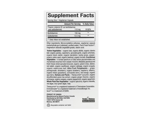 BioCoenzymated Benfotiamine - 30 caps