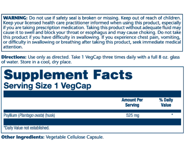 Psyllium Husk 525mg - 100 vcaps
