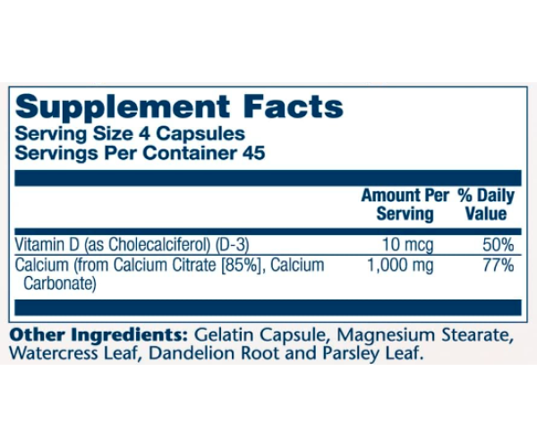Calcium w/ D3 Citrate 1000mg - 90 caps
