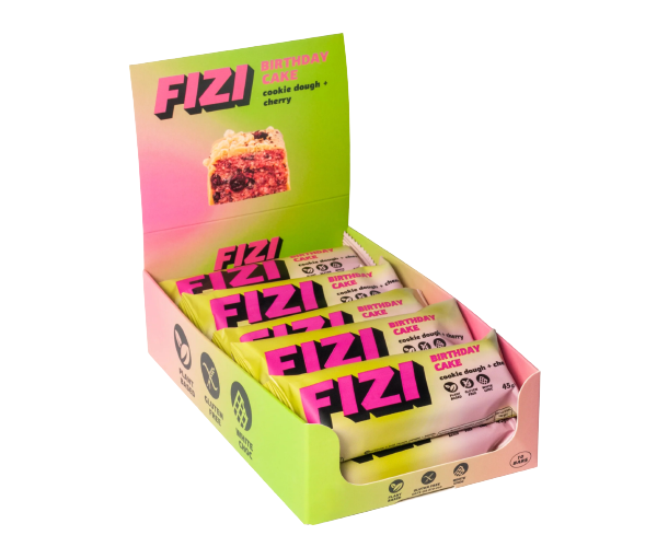 FIZI Protein Bar Box - 10x45g Cookie Dough + Chery