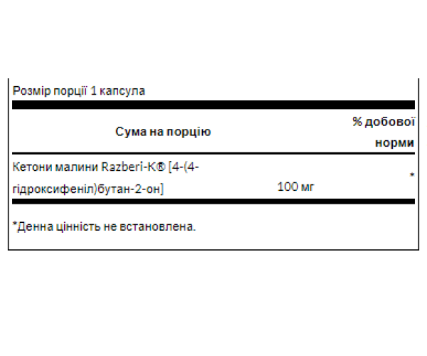 Razberi-K Raspberry Ketones 100mg - 60caps