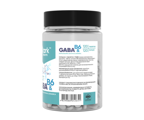 GABA & B6 500mg - 120 tabs
