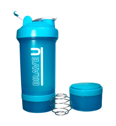 Shaker with containers 3 in 1 - 600ml Blue
