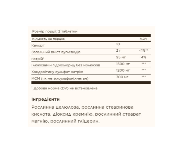 Triple Strength Glucosamine Chondroitin MSM - 60 tabs