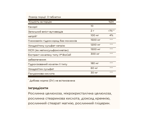 Glucosamine Hyaluronic Acid Chondroitin MSM (Shellfish-Free) - 120 tabs