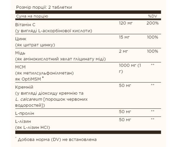 Skin Nails & Hair Advanced MSM - 120 tabs