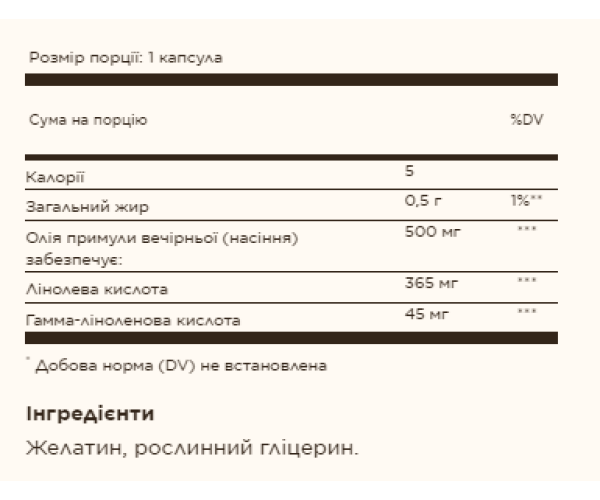 Evening Primrose Oil 500mg - 180 softgels